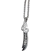 ZKDC Islam muslim Zulfiqar Sword of Imam Ali stainless steel 60 cm chain necklace jewelry