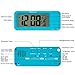Alarm Clock, Time Date Temperature Display , Snooze, 3 Groups Alarm Time, Weekday Alarm Settings, Built-in Rechargeable Lithium Battery Operated (Blue)