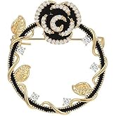 EMEGCY Circle Brooch for Women Round Brooch Pin Rhinestone Round Lapel Pin Fashion Jewelry Gift for Wife Mom Mother's Day Christmas