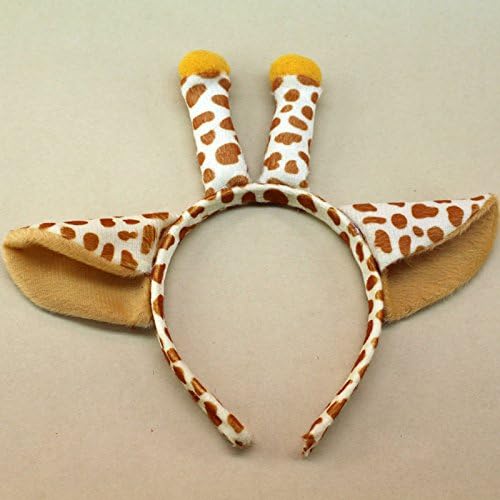 Cute Animal Ears Headband Kids Party Monkey Mouse Spotted Dog Giraffe a Lot A390 (5PCS-#19 GIRAFFE)