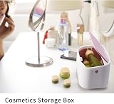 YAGGOOD Desk Bin Trash Can with Lid Pink White Mini 0.66gal Desktop view 6