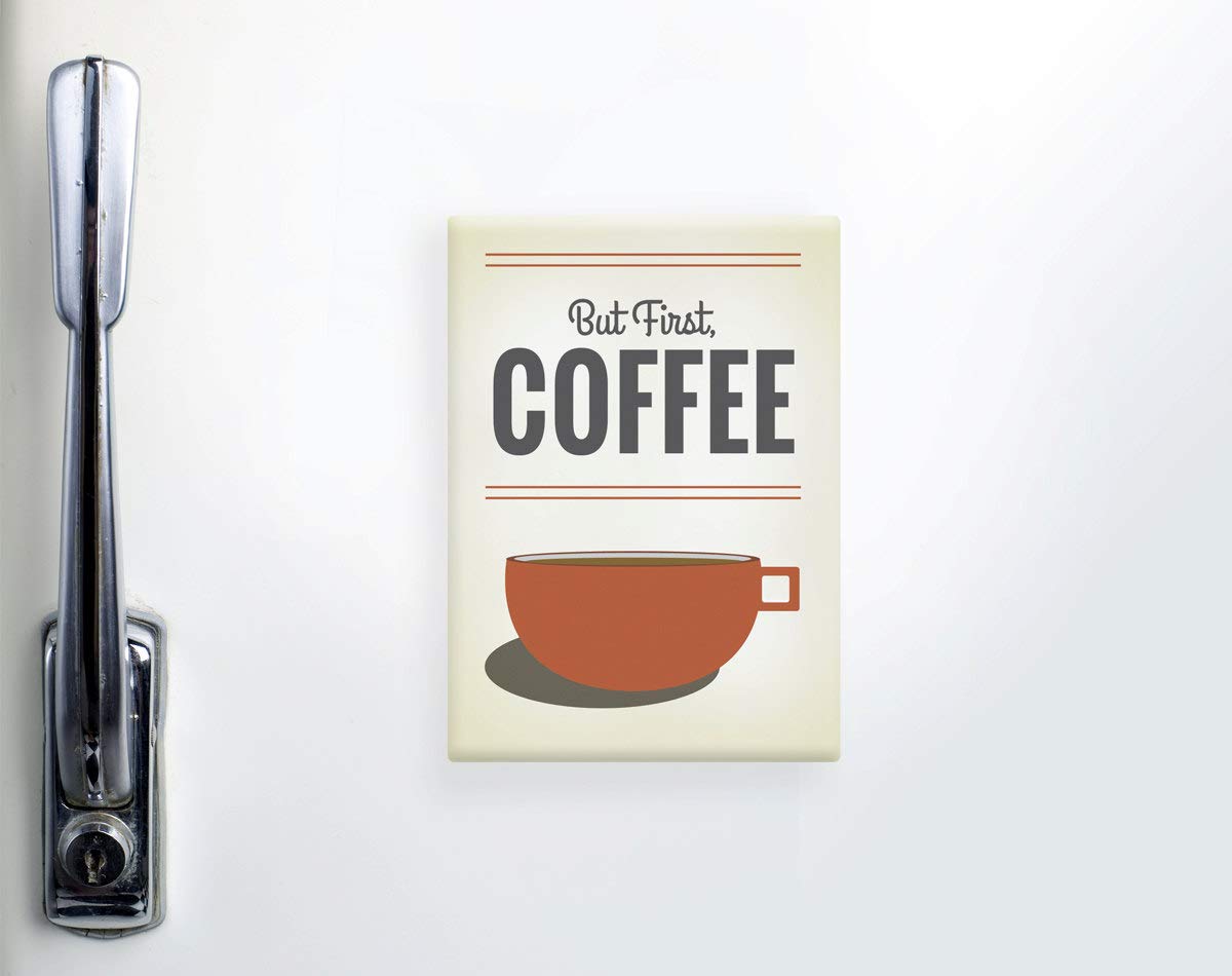 Imán para nevera, diseño de café con texto en inglés
