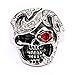 JDZ Amulets Men's Stainless Steel Red Eyes Skull Head Gothic Biker Ring Jewelry