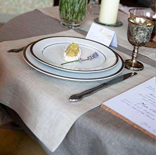 ThingStore Napkins (Set of 2) 100% Linen 13x17" White Melange Handcrafted with Love