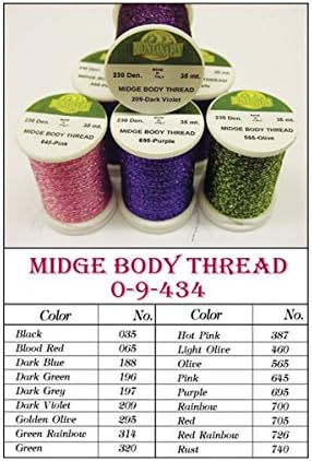 Montana Fly Co. Midge Body Thread for Use In Fly Tying 230 Denier (Black)