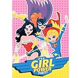 (8) JUSTICE LEAGUE GIRLS INVITES & THANK YOUS Wonder Woman Super Girl Bat Party
