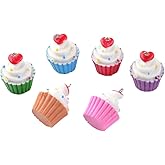 KitBeads 10pcs Random Resin Cupcake Charms - Imitation Sweet Food Colorful 3D Dessert Cake for Jewelry Making Bracelets Bulk