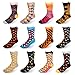 Men's Cotton Blend Socks, Fun and Funky Patterns and Colors -12 Pack- by Zeke Fun Times Shoe size 6-12