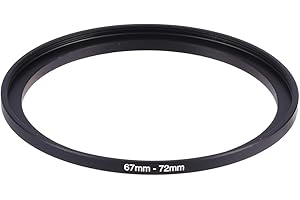 67mm to 72mm Step-up/Step-Down Filter Rings, Anodized Aluminium Material Replacement Step Up Ring for Filters Lens Hoods
