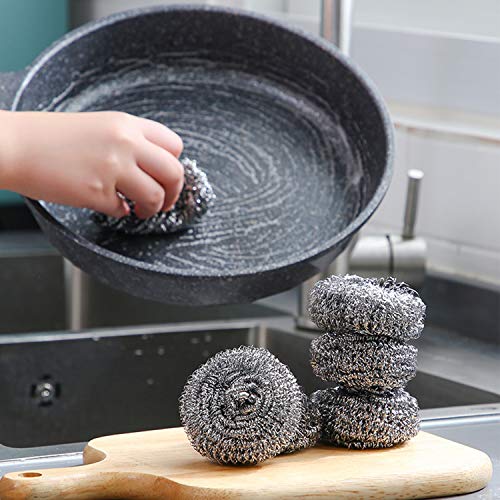 Stainless Steel Sponges,URSMART 6 Pack Stainless Steel Scourers,Steel