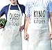 Fodiyaer Couple Baking Aprons Queen & King of The Kitchen Apron Set, His and Her Engagement Anniversary Wedding or Bridal Shower Gift, Cotton Newly Engaged Gifts Apron for Cooking