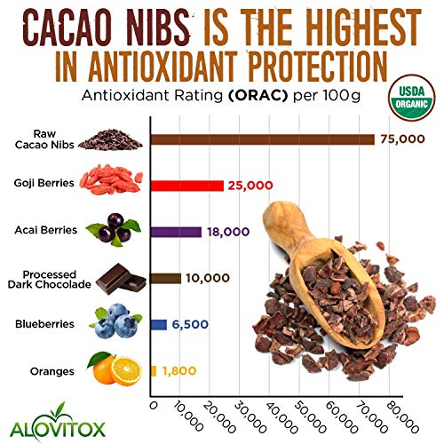 Alovitox Cacao Nibs With Natural Sweetener Yacon Syrup healthy Snacks Raw Organic Sugar Free