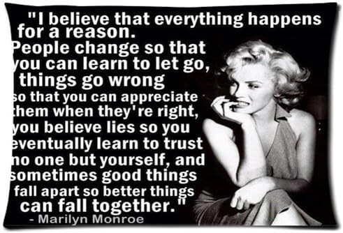 Marilyn Monroe Quotes 20X30 Two Sides Custom Cotton & Polyester Pillow Case Cover Cushion Cover Model: CHH-0078?Build-to-Order?