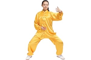 POSITIVE COSTUME Adult Traditional Tai Chi Uniform Lightweight Stretchy Silk Wushu Suit Chinese Kung Fu Costumes