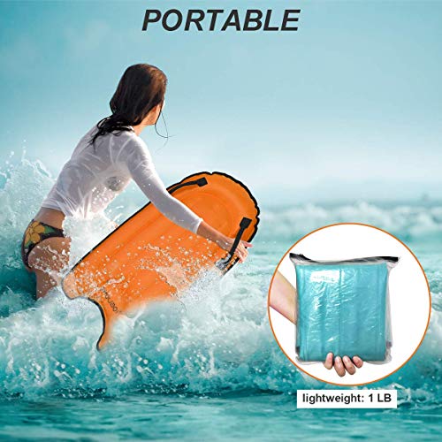 OMOUBOI Inflatable Bodyboard Pool Float Swim Air Bed (Orange) - Thumbnail 4