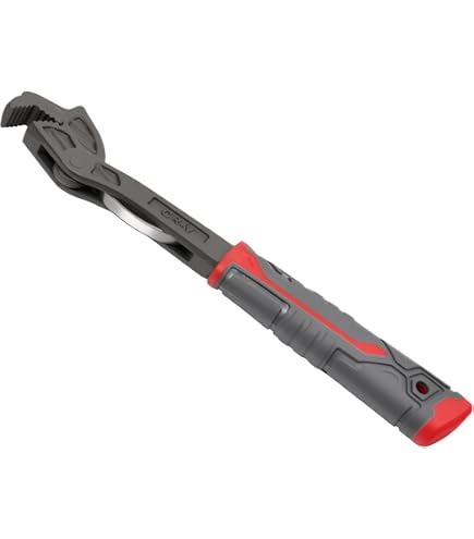 Uziurl Mini Stubby Self-Adjusting Pipe Wrench – 3.75" Compact 2-in-1 Tool With 1/4" Drive & Bit Receptacle For Tight Spaces