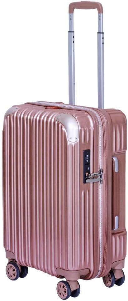 Spread Spain I CASE Japanese PC-ABS Hard Sided 8 Wheels Lightweight Suitcase Medium Size Luggage 24 Inches/Trolley/Travel/Tourist Bag / 61 cm/Rose Gold / 3.8kg