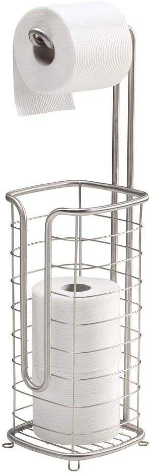 Mdesign Modern Wire Metal Free Standing Toilet Tissue Paper Holder Stand