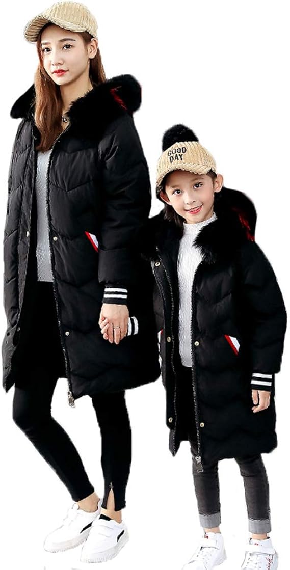 Amazon Co Jp 冬服 ダウンコート ダウンジャケット ダウン レディース 子供服 キッズ 女の子 アウター 中綿ジャケット 冬物 ダウン コート 防寒着 防風 トップ 服 上着 親子 ペアルック お揃い フード付 おしゃれ 服 ファッション小物