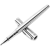 DSKPRTE Ballpoint pen with Gift Box, Luxury Writing Pen with 2 Extra Black Ink Refills Executive Pens Line width 0.5mm Business Pen Fancy Pen set for Men &Women. (Silver)
