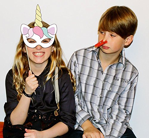 30PCS Unicorn Photo Booth Props - Rainbow Birthday Party Supplies Decorations - Thumbnail 5