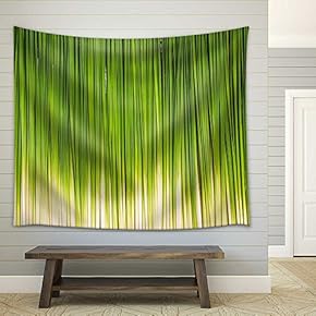 Green Leaf of Papyrus Abstract Background - Fabric Wall Tapestry Home Decor - 51x60 inches