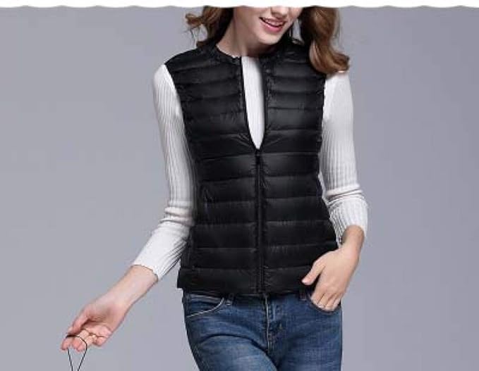 collarless quilted vest