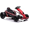 24V Go Kart for Kids 8-12 Years, 300W*2 Extra Powerful Motors, 9Ah Large Battery 8MPH High Speed Drifting with Music, Horn,Max Load 175lbs Outdoor Ride On Toy for Teens (Red)