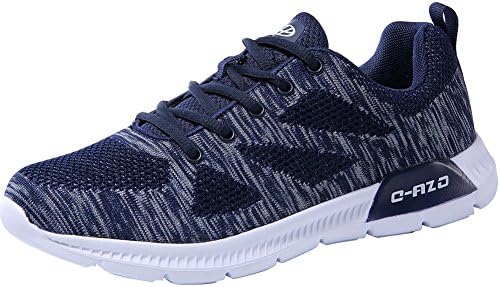 Cassa Leeni Men's Light Weight Sports Shoes Knit Mesh Running Walking Breathable Fashion Sneakers (11, Blue)