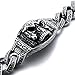 INBLUE Men's Large Heavy Stainless Steel Bracelet Link Wrist Silver Tone Skull Gothic