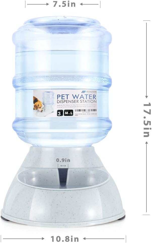 Flexzion Gravity Pet Food Water Feeder Dispenser Bundle Set (Large) for Dogs Cats Automatic Replenish Waterer Dry Food Storage Container Bowl - Image 5