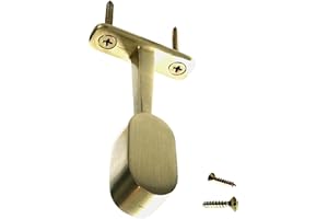 DESUNIA Oval Closet Rod End Hanger | Satin Brass | 2 Pack