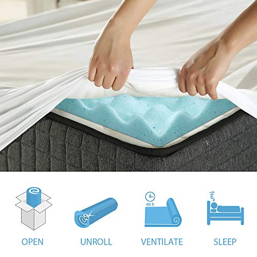 Milemont 3 inch Mattress Topper, Egg Crate Design Gel Swirl Memory Foam