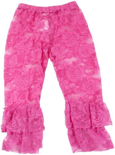 Ruffle Bottom Lace Leggings (Infant (12-24 Months), Hot Pink)