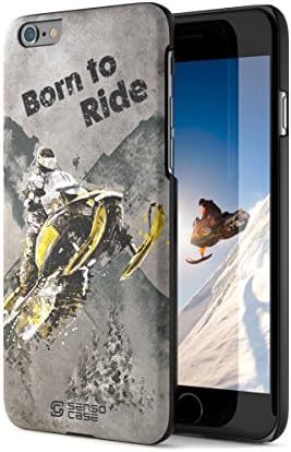 SENSOCASE Born for Snowmobile Premium Extreme Sports Unique Designer Tough Shell Thin Cover Luxury, Anti-Fingerprint, Anti-Scratch Stylish Slim Protective Apple Phone 6S Case
