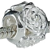 Soulbeads Rose Flower Charm .925 Sterling Silver Charms Fits European Charms Bracelets,Mothers Day Gifts