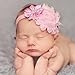 QandSweet Baby Girl Headbands with Polygonal Flower Inlay Rhinestone for Photography (10 Pack)
