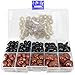 Bestartstore 130pcs 8/9/10/15/16mm Black and Brown Plastic Safety Nose D-Shape Craft Nose DIY Nose with Washers for Teddy Bear Doll Plush Animal Puppet Crafts