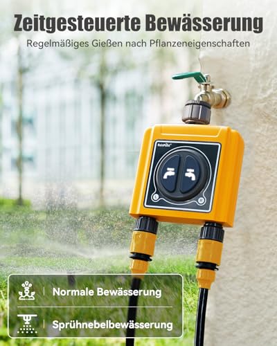 RAINPOINT Programmer Irrigation WiFi 2 Outputs, Intelligent Automatic Irrigation Timer, App/Voice Control, Irrigation Based on Climate/Soil Moisture, Recessed Water Flow Meter, for Lawn Garden
