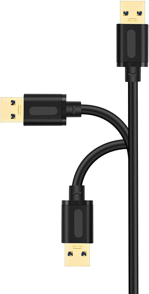 USB 3.0 A to A Male Cable 1Ft,USB to USB Cable USB Male to Male Cable Double End USB Cord with Gold-Plated Connector for Hard Drive Enclosures, DVD Player, Laptop Cooler (1Ft/0.3M): Industrial & Scientific