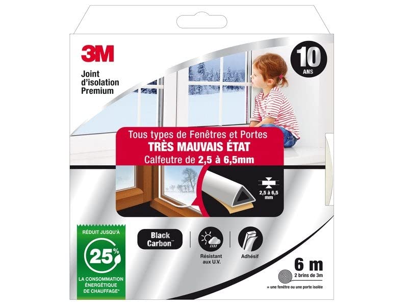Door / Window Seal Very Bad Condition Premium 2.5 to 6.5 mm X 6 m White