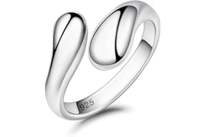 Desnuage 925 Silver Spoon Rings for Women Adjustable Chunky Stackable Rings Non Tarnish Gift for Girlfriend