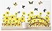 Kappier Yellow Gerbera Daisy Flowers / Sunflowers with Butterflies Over Fences Wall Decals