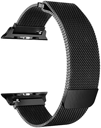 Amigao for Apple Watch Band 42mm, Stainless Steel Mesh Milanese Loop with Adjustable Magnetic Replacement iWatch Band for Apple Watch Series 3 Series 2 Series 1 Nike+ Sport and Edition, Black