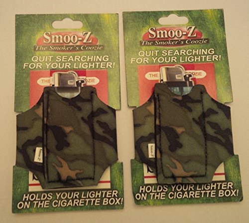 2 Smoo-Z Smoker's Coozie Cigarette Case & Lighter Holder(Camo)