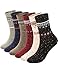 ADFOLF 6 Pairs Womens Wool Socks Thick Knit Warm Casual Wool Cozy Crew Winter Socks Christmas Gifts