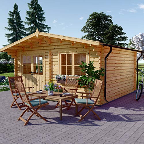 Chaletdejardin.fr Abri de Jardin en Bois Lille 19.9m² (5x4), 44mm d'épaisseur de Mur