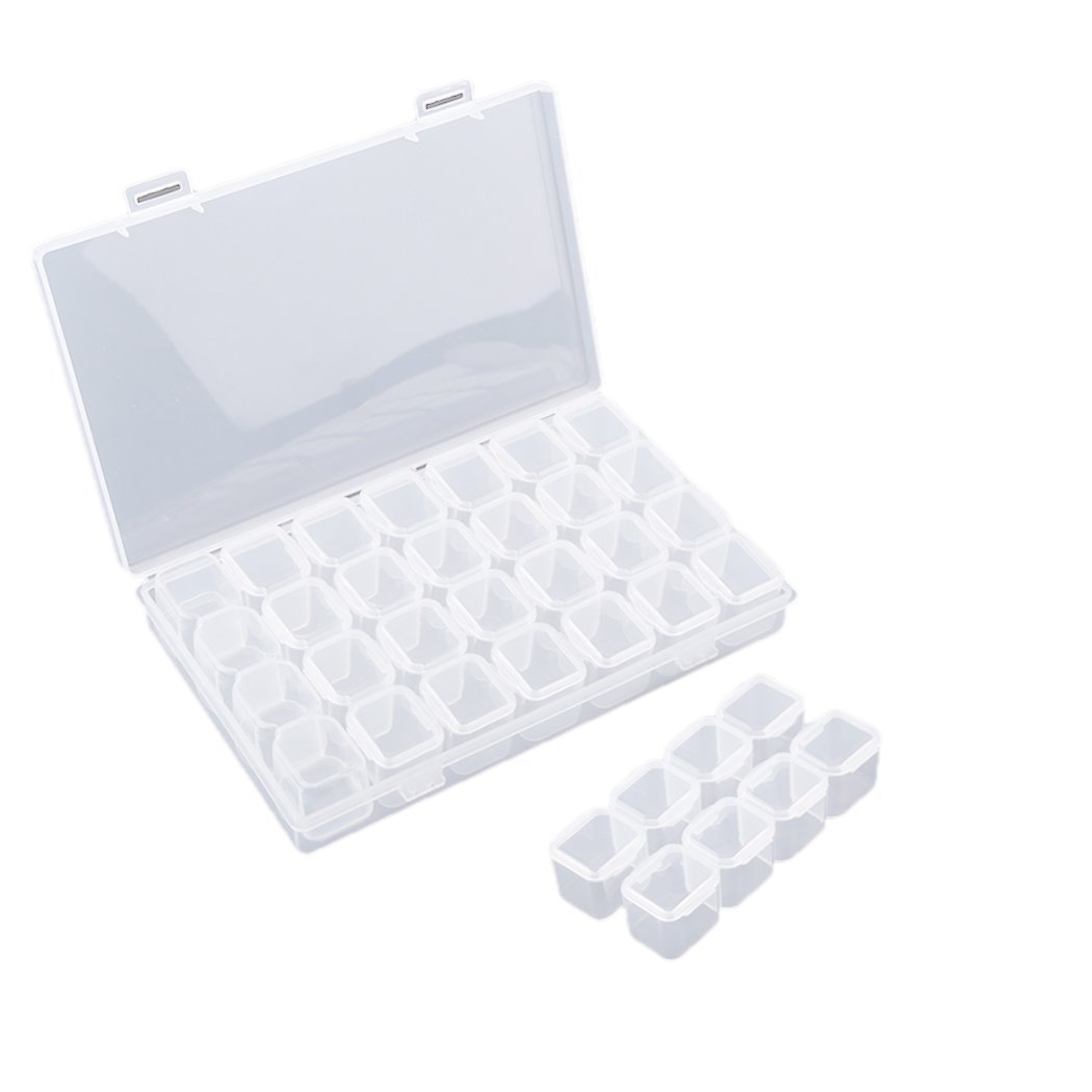 28Slots Adjustable Storage Box Plastic Case Organizer Jewelry Beads Boxes