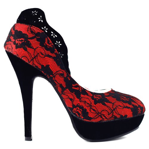 SHOW-STORY-Sexy-Two-Tone-Closed-Toe-Lace-Platform-High-Heel-Stiletto-PumpsLF30443