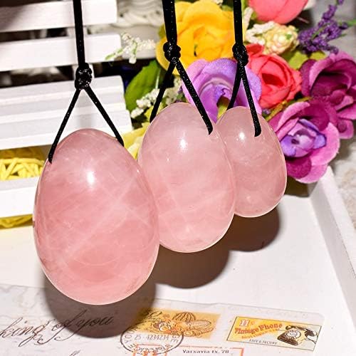 Taka Co Yoni Egg Rose Quartz Jade Eggs Ben Wa Ball for Women Kegel Exercise Tightening Vaginal Muscle Health Body Massage & Relaxation